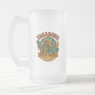Cristal Esmerilado Taza de cerveza escarchada con logo
