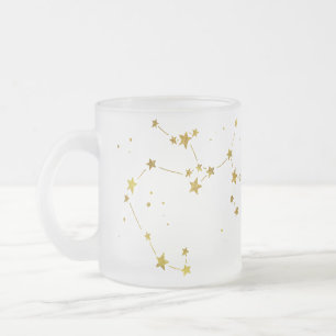 Cristal Esmerilado Taza de cerveza escarchada con Zodiaco de Sagitari