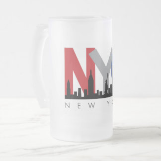 Cristal Esmerilado Taza de cerveza escarchada de NYC
