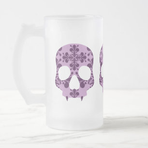 Cristal Esmerilado Taza de cerveza fanged damasco púrpura punky del