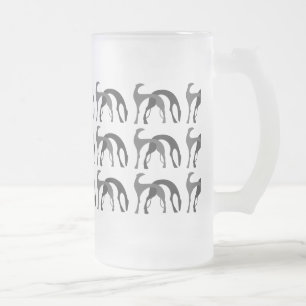 Cristal Esmerilado Taza de cerveza helada Art Deco Hounds