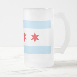 Cristal Esmerilado Taza de cerveza helada bandera de Chicago