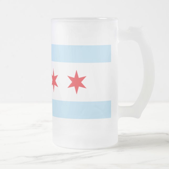 Cristal Esmerilado Taza de cerveza helada bandera de Chicago (Derecha)