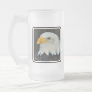 Cristal Esmerilado Taza de cerveza helada cabeza de Eagle