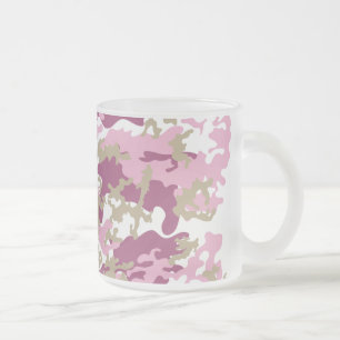 Cristal Esmerilado Taza de cerveza helada Camo rosada de encargo