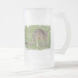 Cristal Esmerilado Taza de cerveza helada canguro