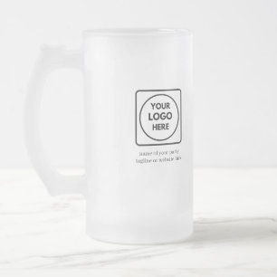 Cristal Esmerilado Taza de cerveza helada con texto de logotipo perso