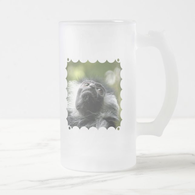 Cristal Esmerilado Taza de cerveza helada del mono de Colobus de (Derecha)