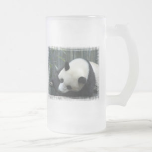 Cristal Esmerilado Taza de cerveza helada del oso de panda