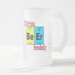 Cristal Esmerilado Taza de cerveza helada divertida, bebo la cerveza