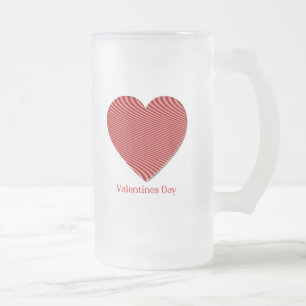 Cristal Esmerilado Taza de cerveza helada el día de San Valentín