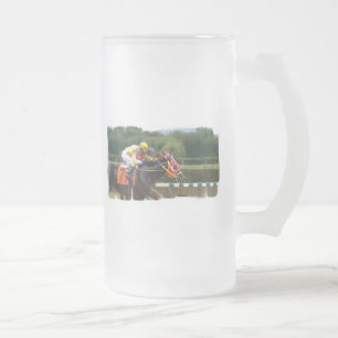 Cristal Esmerilado Taza de cerveza helada final de la carrera de
