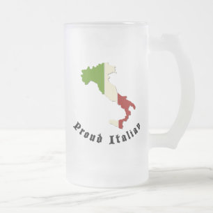 Cristal Esmerilado Taza de cerveza helada italiano orgulloso