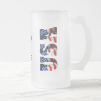 Taza de cerveza helada patriótica PERSONALIZADA de