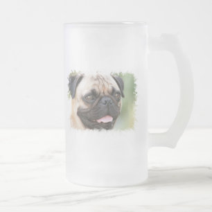Cristal Esmerilado Taza de cerveza helada perro del barro amasado
