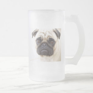 Cristal Esmerilado Taza de cerveza helada perro del barro amasado