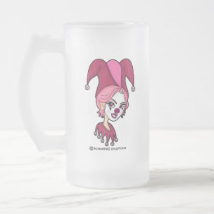 Cristal Esmerilado Taza de cerveza helada Pink Jester