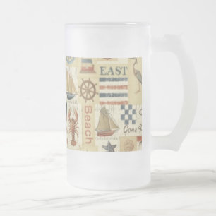 Cristal Esmerilado Taza de cerveza náutica