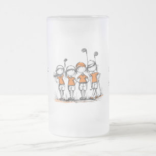 Cristal Esmerilado Taza de cerveza personalizada para liga de golf fe