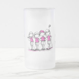 Cristal Esmerilado Taza de cerveza personalizada para liga de golf fe