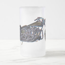 Cristal Esmerilado Taza de cerveza V-gemela de neón de la motocicleta