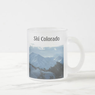 Cristal Esmerilado Taza de Colorado del esquí