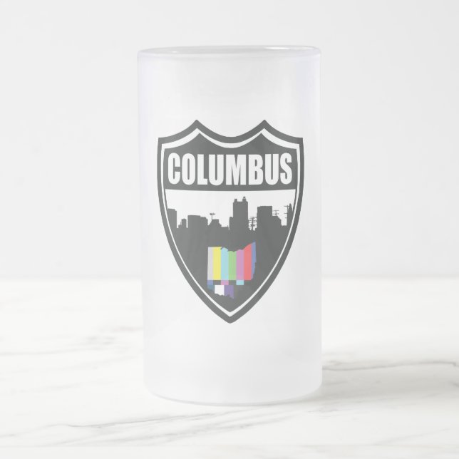 Cristal Esmerilado Taza de Columbus Ohio (Centro)