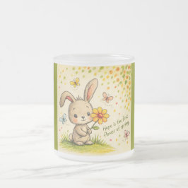 Cristal Esmerilado Taza de Conejito de Primavera