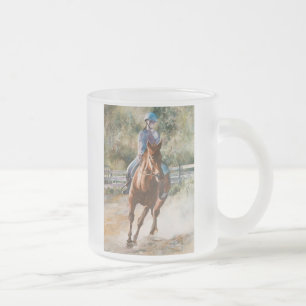 Cristal Esmerilado Taza de consumición del trabajo en equipo ecuestr