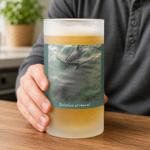 Cristal Esmerilado Taza de delfines de Hawái