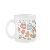 Taza de dibujos navideños acogedores y lindos