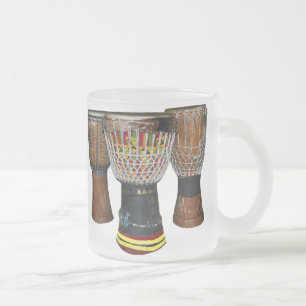 Cristal Esmerilado Taza de Djembe