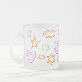Cristal Esmerilado Taza de formas blancas