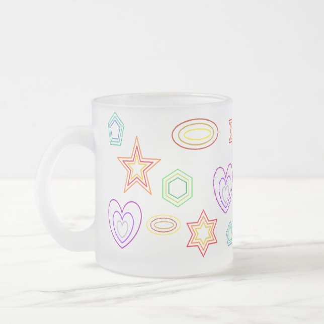 Cristal Esmerilado Taza de formas blancas (Izquierda)