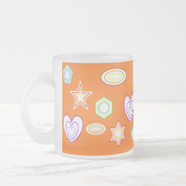 Cristal Esmerilado Taza de formas de color naranja