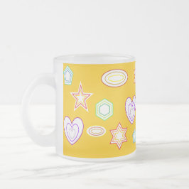 Cristal Esmerilado Taza de formas naranja-amarillo