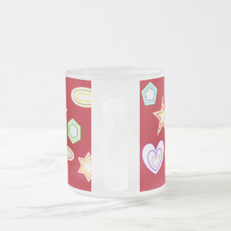 Cristal Esmerilado Taza de formas rojas