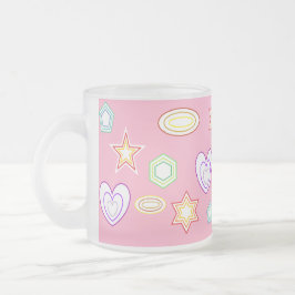 Cristal Esmerilado Taza de formas rosa claro