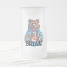 Taza De Fútbol Personalizada Oso Pardo Moderno