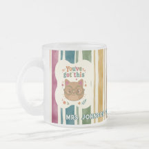 Taza de gato personalizada para maestro | Nombre y