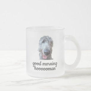 Cristal Esmerilado Taza de Irish Wolfhound – Buenos días Hoooooman