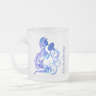 Cristal Esmerilado Taza de la astrología del acuario