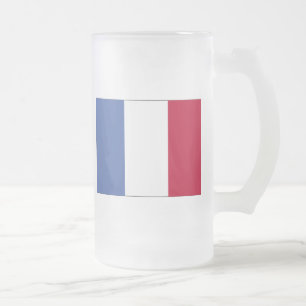 Cristal Esmerilado Taza de la bandera de Francia