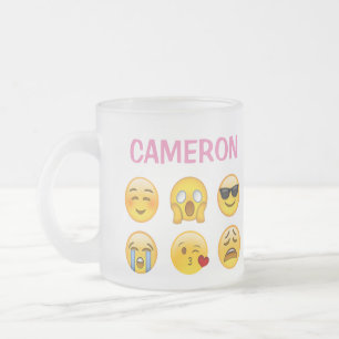 Cristal Esmerilado Taza de la emoji de Bestie (personalizable)
