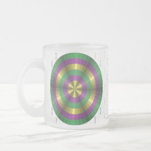 Cristal Esmerilado Taza de la ilusión de Mardi Gras