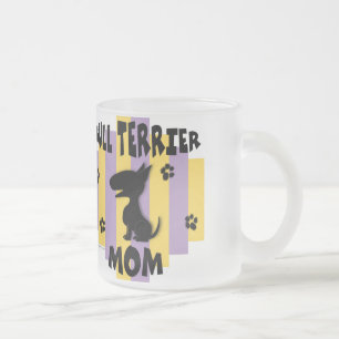 Cristal Esmerilado Taza de la mamá de bull terrier