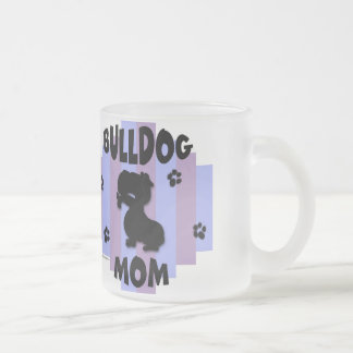 Cristal Esmerilado Taza de la mamá del bulldog