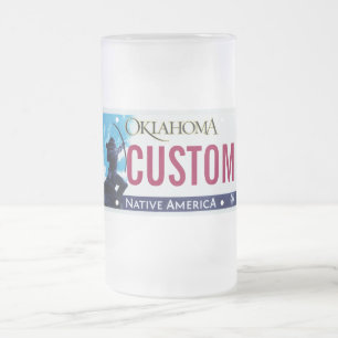 Cristal Esmerilado Taza de la placa de Oklahoma