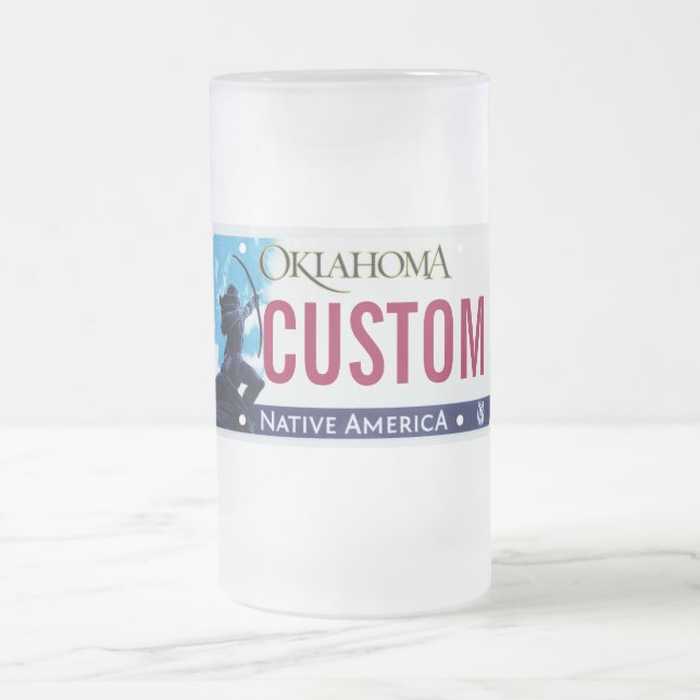 Cristal Esmerilado Taza de la placa de Oklahoma (Centro)
