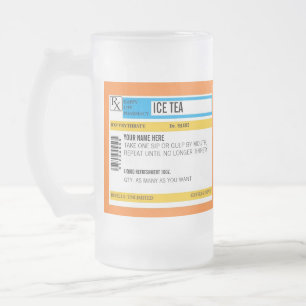 Cristal Esmerilado Taza de la prescripción del té de hielo